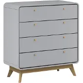 DOMUS Cassie-Commode - 4-laden - Grijs Houtlook