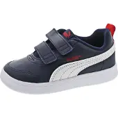 Puma Uni kinder sportschoenen Courtflex V2 V, kleur: Peacoat/High Risk Red, maat: 22 EU