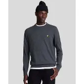 Lyle & Scott katoenen merino trui met ronde hals - grijs