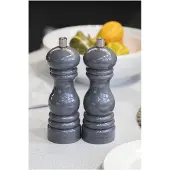 Masterclass KitchenCraft MasterClass handmatige peper- of zoutmolen van roestvrij staal, met verwisselbare deksels met initialen, kunststof, 17 cm - Grijs