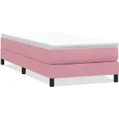 vidaXL Boxspring zonder matras fluweel roze 100x210 cm