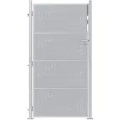 vidaXL Tuinpoort 85 x 174 cm Roestvrij staal zilver Vergrendelbaar