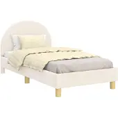 vidaXL Kinderen bedframe met hoofdboard Crèmekleurig 80 x 160 cm