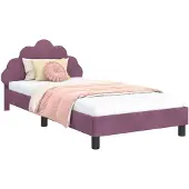 vidaXL Kinderen bedframe met hoofdboard Paars 80 x 200 cm Fluweel