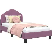 vidaXL Kinderen bedframe met hoofdboard Paars 80 x 160 cm Fluweel
