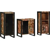 vidaXL Badkamermeubel Set 3 st Veelkleurig en Zwart