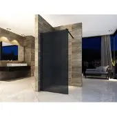 Aloni Pure Inloopdouche Rookglas 80cm Met Antikalk & Zwart Profiel - Veiligheidsglas - Douche - 5404024102835