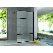 Aloni Pure Inloopdouche 80cm Met Antikalk & Zwart Raster Profiel - Veiligheidsglas - Douche - 5404024115613