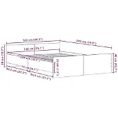 vidaXL Bedframe zonder matras 140x200 cm bewerkt hout zwart eikenkleur