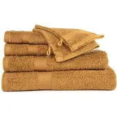Tiseco HOME STUDIO - Handdoek RIVA - SET/6 - 100% katoen - 450 g/m² - 100% katoen - superzacht en zeer absorberend - 50x100 cm - Camel