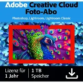 Adobe Creative Cloud-foto-abonnement | 1 jaar | 1TB | PC/Mac