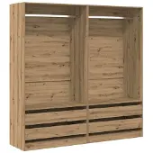 vidaXL Kledingkast 100x50x200 cm bewerkt hout artisanaal eikenkleurig