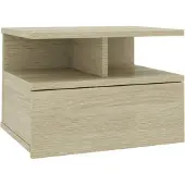 vidaXL Nachtkastje zwevend 40x31x27cm bewerkt hout sonoma eikenkleurig