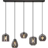 Olucia - CAIA - Hanglamp - Grijs / Zwart - 5L - Vorm: Rechthoek