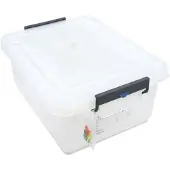 ARAVEN Opbergbak 40liter M.deksel Transparant 5 A545