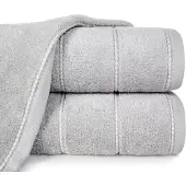 Eurofirany Mari Badhanddoek 70x140 cm Staalgrijs met Velours Boord 500g/m²