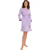 Pastunette Paarse fleece badjas - Paars - Maat - XXL