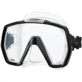 Tusa Freedom HD M1001 – Premium snorkelmasker & duikbril van hypoallergeen siliconen met breed panoramisch zicht en één venster – Transparant/Zwart – M1001 BK