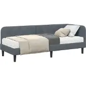 vidaXL Hoek Bed Frame Donkergrijs 80 x 200 cm Fluweel