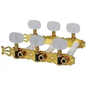 Boston 131-PG Stemmechanieken voor Klassieke Gitaar 3L/3R Goud met Parelmoer Knoppen en Lyra 70 mm