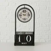 Boltze klok - Blok - kalender - Zwart - Metaal - 35x19x9cm