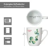 MamboCat Set van 6 koffiemokken eucalyptus wit