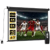 HOMCOM Projectiescherm-Kunststof, Metaal-171L x 1B x 130H cm-Zwart
