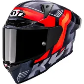 Kyt R1R Carbon Accelerator, integraalhelm ,Donkergrijs/Rood/Lichtgrijs ,S
