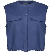 Geisha Gilet Drawstring Ink Blue Size: XS | Vests Outlet | Dames | Blauw