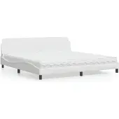 vidaXL Bed met matras "Dover" kunstleer wit 200x200 cm
