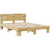 vidaXL Bedframe hoofdeinde zonder matras 135x190 cm massief hout eiken