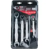 Ks Tools 503.4604 Ringsleutel met ratelset Sleutelbreedte (metrisch) 10 - 19 mm