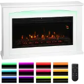 HOMCOM -Elektrische Haard-MDF-121x25x77cm-Wit