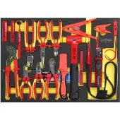 Ks Tools ERGOTORQUE VDE-gereedschapset met tangen, in schuimrubberen opbergdoos, 17-delig