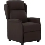 vidaXL Ligstoel Donkerbruin Polyester