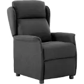 vidaXL Ligstoel Donkergrijs Polyester