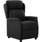 vidaXL Ligstoel Zwart Polyester