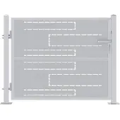 vidaXL Tuinpoort 85 x 70 cm Roestvrij staal zilver Vergrendelbaar