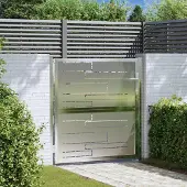 vidaXL Tuinpoort met slot Zilver 85 x 97 cm Roestvrij staal