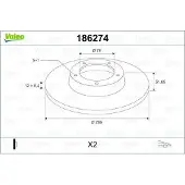 Valeo 186274 Remschijf