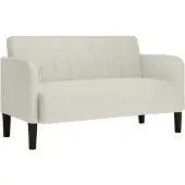 vidaXL Loveseat bank 109 cm fluweel crèmekleurig