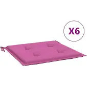 vidaXL Tuinstoelkussens 6 st 50x50x3 cm stof roze