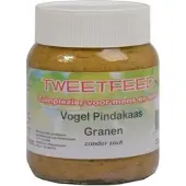 Tweetfeed Vogelpindakaas zonder zout 360 gram GP Granen in glazen pot