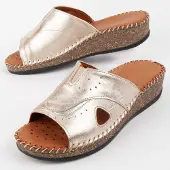 Purapiel Sandalen Met Een Sleehak Leida3 Goud