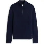 Tommy Hilfiger half zip trui donkerblauw lamswol