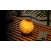 Gingko AstraGlass Lamp (Lamp), walnoothout en glas, mini, "Sand Storm" design