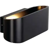 SLV 151450 OSSA R7s Wandlamp, ovaal, mat zwart, R7s, 78mm, max. 100W, op- en neerwaarts gericht