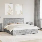 vidaXL Bedframe met lade Beton Grijs 180 x 200 cm Bewerkt hout