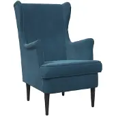 vidaXL Fauteuil Blauw Fluweel
