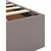 vidaXL Bedframe met matras 2 st Taupe Stof